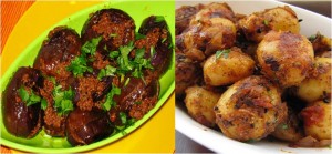 EGG PLANT & BABY POTATO IN TAMARIND SAUCE