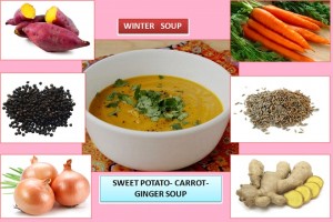SWEET POTATO-CARROT-GINGER WINTER SOUP