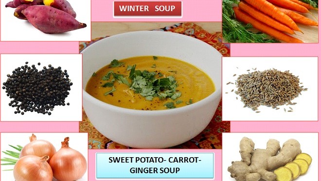 SWEET POTATO-CARROT-GINGER WINTER SOUP