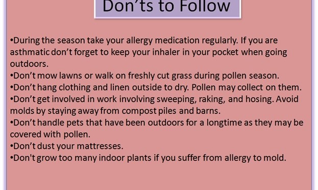 What other precautions to follow?