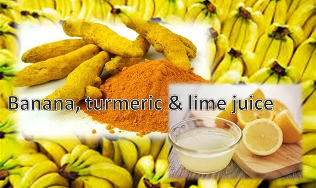 Banana, Turmeric and Lime Juice Mask