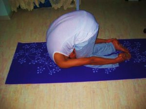 Rabbit pose Shashankaasana