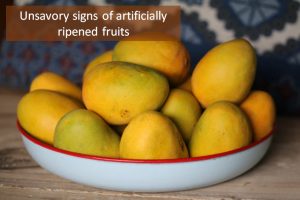 Unsavory sign of artificially ripened fruits