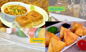 Spiced Up Sprouted Seeds With Tasty Pav And Potato Filled Samosa: