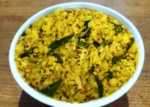 Moong dal poha Upma for breakfast