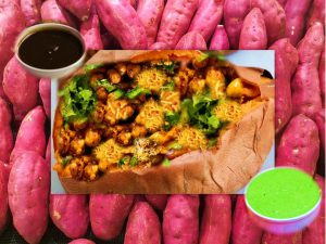 spicy chickpeas sweet potato stuffed